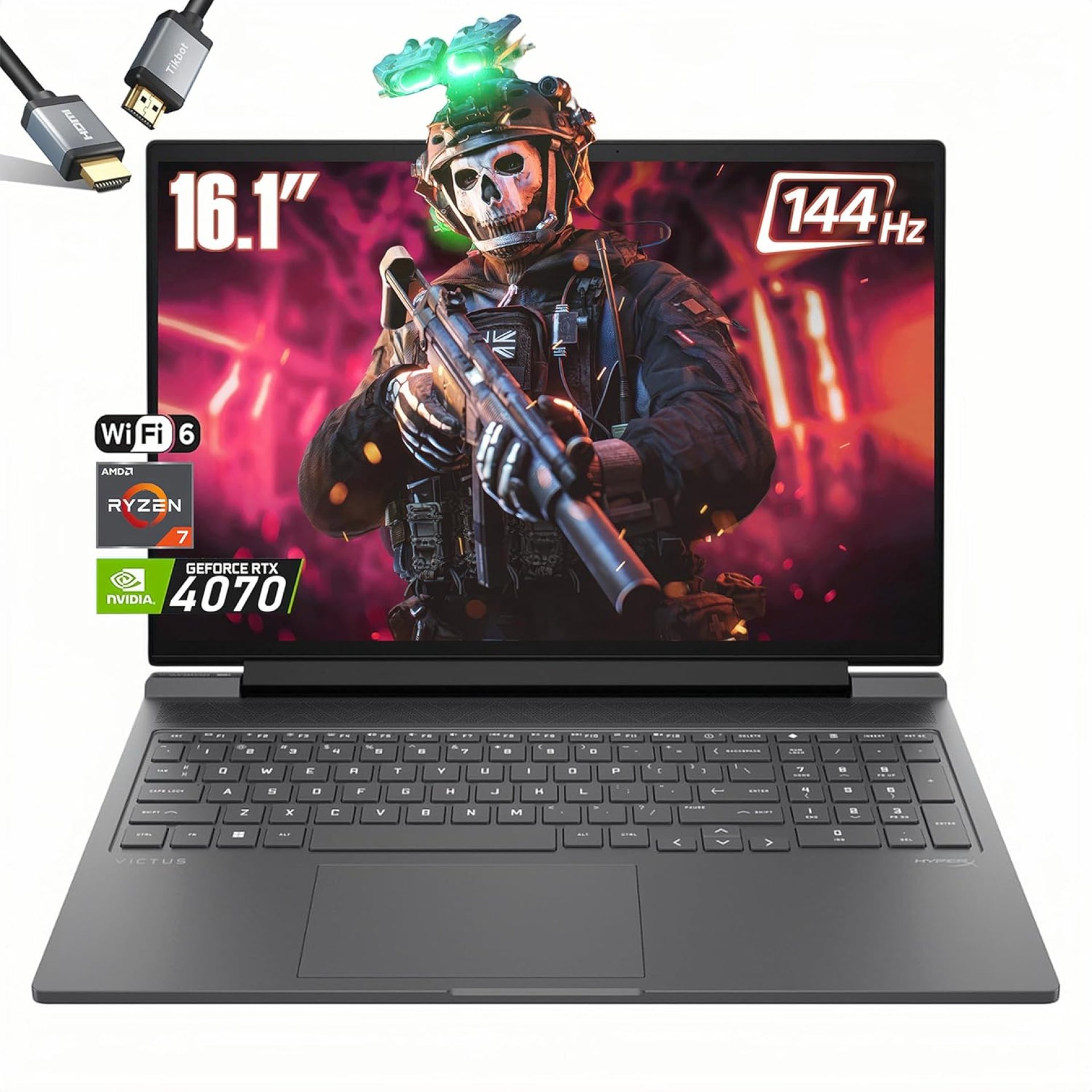 HP Victus Gaming Laptop, AMD Ryzen 7 8845HS (Beats i7-1355U), NVIDIA GeForce RTX 4070, 16.1″ FHD 144Hz, Wi-Fi 6, Windows 11 Home, W/HDMI Cable (32GB RAM | 2TB PCIe SSD) HP Victus Gaming Laptop, AMD Ryzen 7 8845HS (Beats i7-1355U), NVIDIA GeForce RTX 4070, 16.1″ FHD 144Hz, Wi-Fi 6, Windows 11 Home, W/HDMI Cable (32GB RAM | 2TB PCIe SSD)