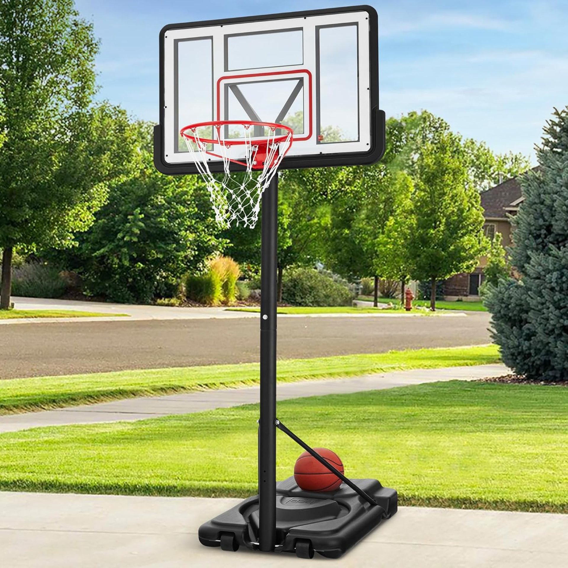 Best Choice Products 10ft Regulation Basketball Hoop, 7.5-10ft Height Adjustable Outdoor Goal w/Shock Absorbent Rim, Base Gel, 2 Wheels Best Choice Products 10ft Regulation Basketball Hoop, 7.5-10ft Height Adjustable Outdoor Goal w/Shock Absorbent Rim, Base Gel, 2 Wheels