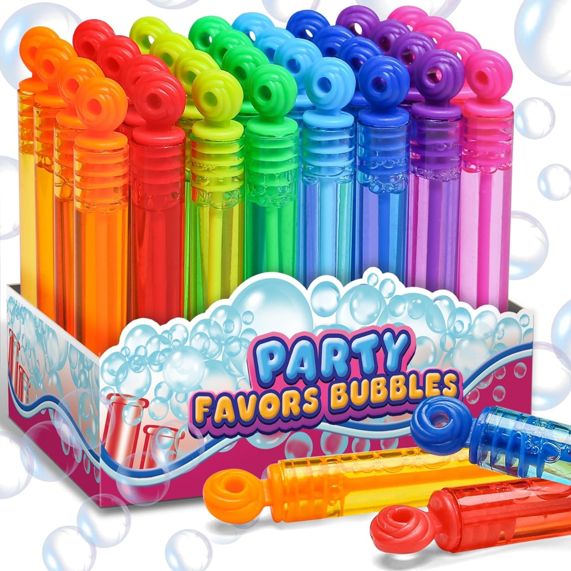 Goodie Bags Stuffers for Kids Party, 32 Pack Mini Neon Bubble Wands for Party Favors Supplies in Gift Box, Classroom School Reward, and Pinata Filler Toys, Birthday Decorations, Small Halloween Treats Goodie Bags Stuffers for Kids Party, 32 Pack Mini Neon Bubble Wands for Party Favors Supplies in Gift Box, Classroom School Reward, and Pinata Filler Toys, Birthday Decorations, Small Halloween Treats