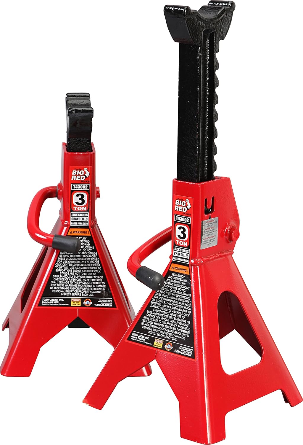 BIG RED T43202 Torin Heavy Duty Steel Jack Stands: 3 Ton (6,000 lb) Capacity Car Lifting Stand,1 Pair (Not Suitable for SUV,Truck) BIG RED T43202 Torin Heavy Duty Steel Jack Stands: 3 Ton (6,000 lb) Capacity Car Lifting Stand,1 Pair (Not Suitable for SUV,Truck)
