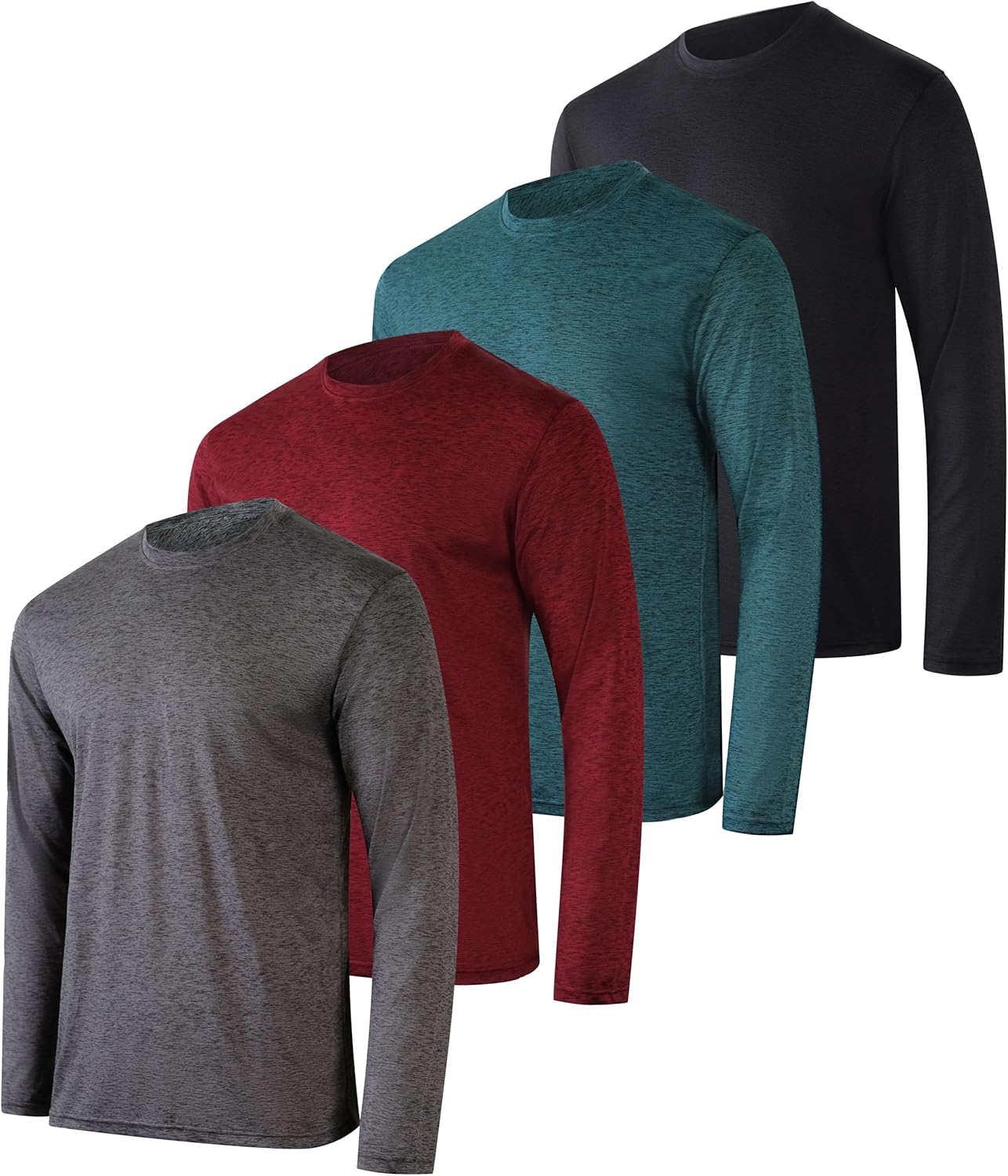 Real Essentials 4 Pack: Men’s Dry-Fit UV Moisture Wicking UPF 50+ SPF Sun Protective Fishing Hiking Active Long Sleeve Shirt Real Essentials 4 Pack: Men’s Dry-Fit UV Moisture Wicking UPF 50+ SPF Sun Protective Fishing Hiking Active Long Sleeve Shirt
