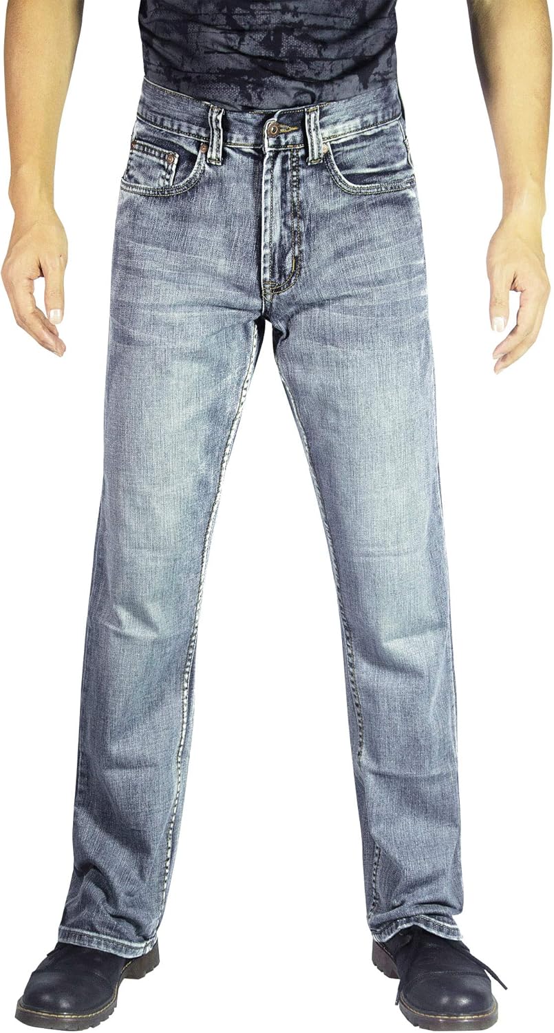 Flypaper Men’s Fashion Bootcut Blue Jeans Regular Fit Mens Work Pants Flypaper Men’s Fashion Bootcut Blue Jeans Regular Fit Mens Work Pants