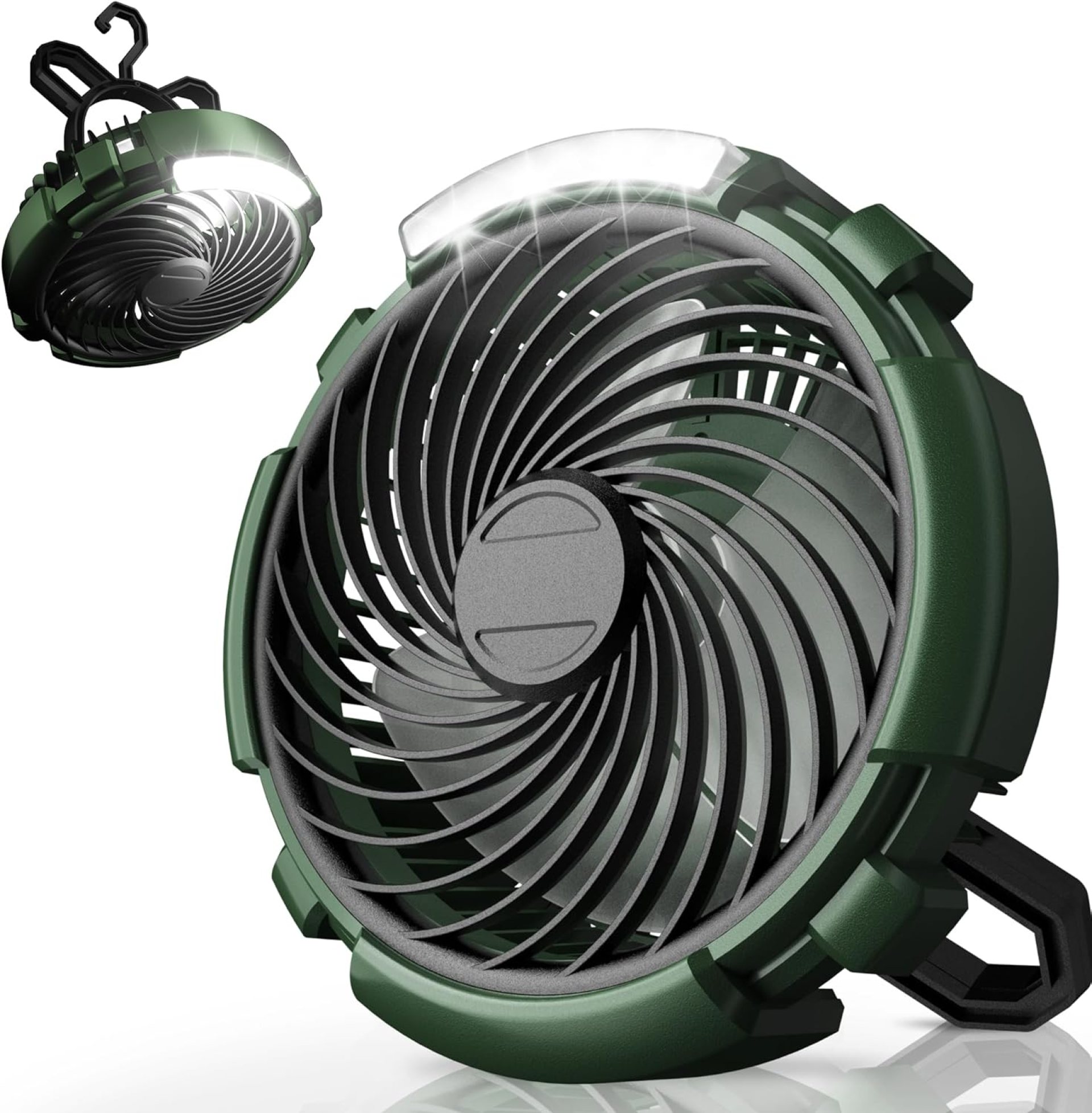 Camping Fan with LED Lantern, 6000mAh Battery Operated Rechargeable Fan, 3 Speeds,180° Rotation, Portable Desk Fan with Hanging Hook, Tent Fan for Travel Camping Outdoor Fishing Camping Fan with LED Lantern, 6000mAh Battery Operated Rechargeable Fan, 3 Speeds,180° Rotation, Portable Desk Fan with Hanging Hook, Tent Fan for Travel Camping Outdoor Fishing