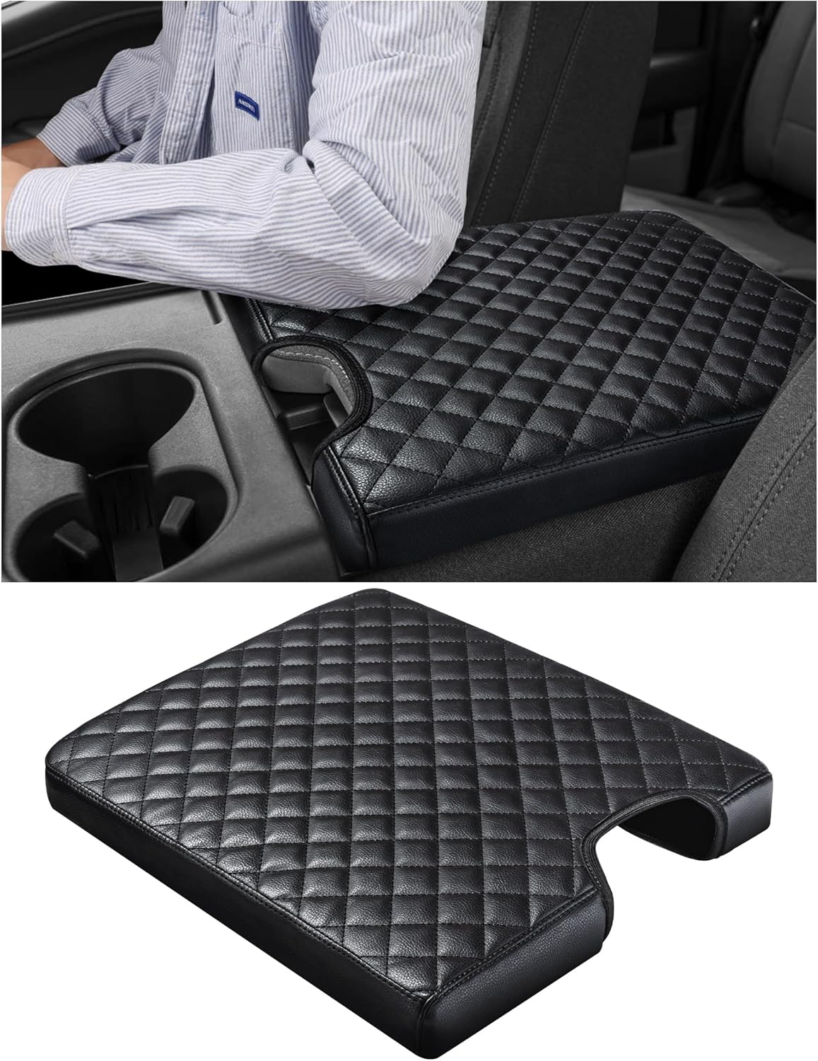 Center Console Cover for Ford F150 F250 F350 F450 F550 2015-2024 with 40/20/40 Jump Seat, PU Leather Middle Console Cover Armrest Seat Box Lid Protective Cover Center Console Cover for Ford F150 F250 F350 F450 F550 2015-2024 with 40/20/40 Jump Seat, PU Leather Middle Console Cover Armrest Seat Box Lid Protective Cover