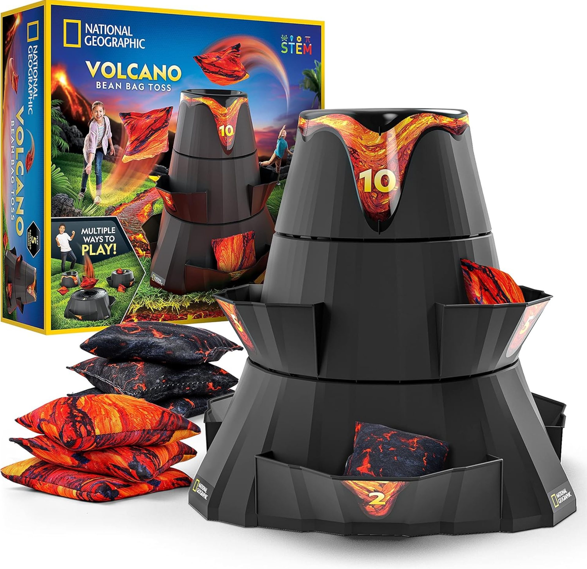 NATIONAL GEOGRAPHIC Volcano Bean Bag Toss Backyard Game Set – 5 Games, Bean Bags for Tossing, Yard Games for Kids, Outdoor Games, Patio Games (Amazon Exclusive) NATIONAL GEOGRAPHIC Volcano Bean Bag Toss Backyard Game Set – 5 Games, Bean Bags for Tossing, Yard Games for Kids, Outdoor Games, Patio Games (Amazon Exclusive)