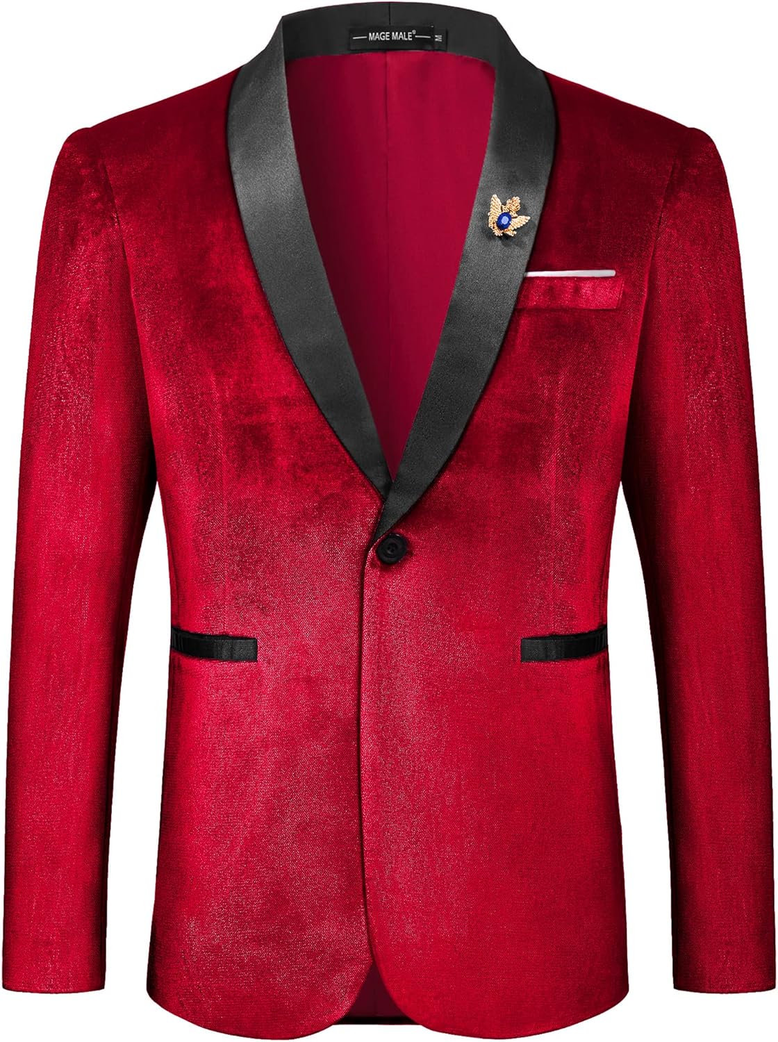 MAGE MALE Men’s Velvet Slim Fit Suit Blazer Jacket Shawl Lapel One Button Dinner Prom Wedding Tuxedo MAGE MALE Men’s Velvet Slim Fit Suit Blazer Jacket Shawl Lapel One Button Dinner Prom Wedding Tuxedo