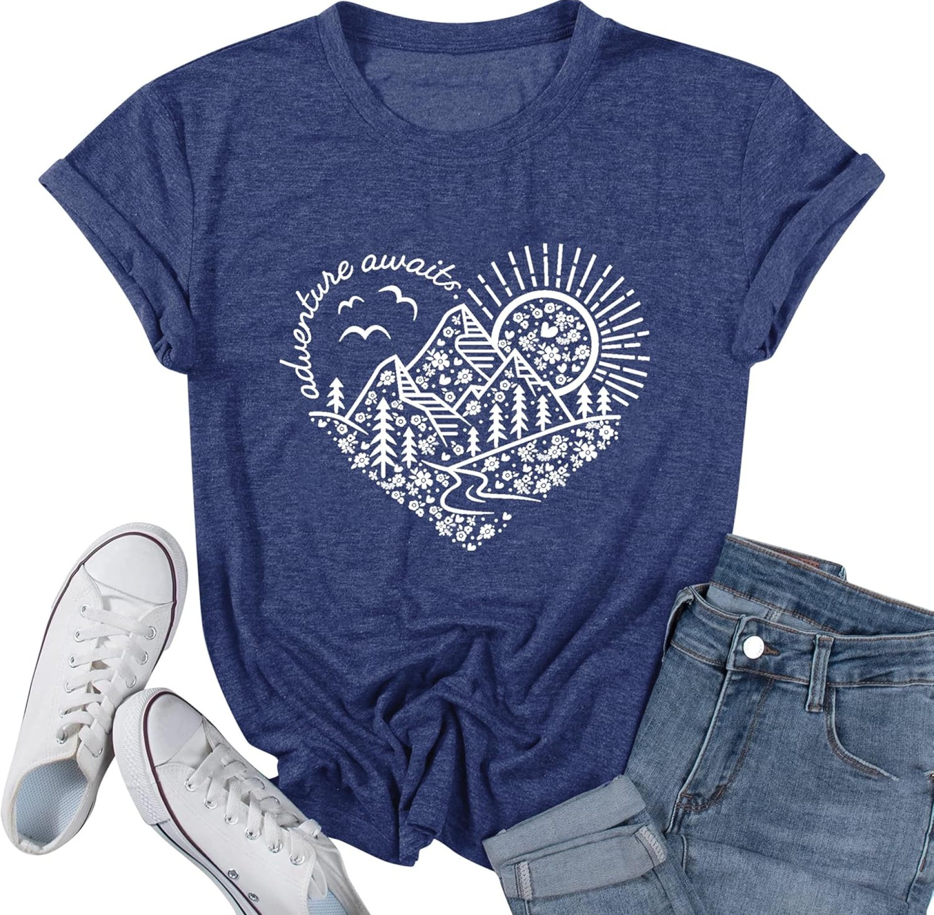 Women Adventure Awaits Outdoor Graphic Tee Shirt Kindness Heart Printed Hike Mountain Nature Travel Shirt Workout Tops Women Adventure Awaits Outdoor Graphic Tee Shirt Kindness Heart Printed Hike Mountain Nature Travel Shirt Workout Tops