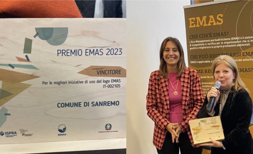 Il Comune di Sanremo riceve il premio Emas per il proprio impegno ambientale Il Comune di Sanremo riceve il premio Emas per il proprio impegno ambientale