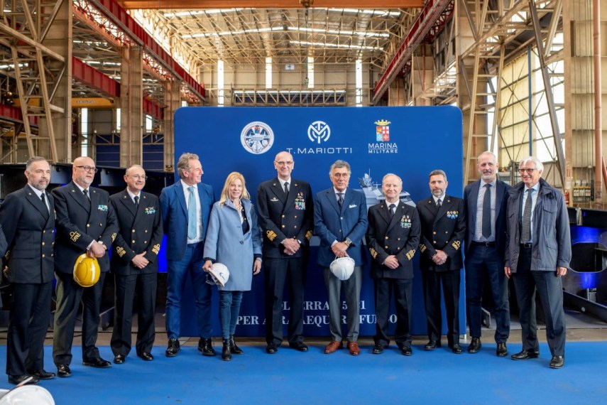 T. Mariotti e Marina Militare per la posa della chiglia di SDO-SuRS T. Mariotti e Marina Militare per la posa della chiglia di SDO-SuRS