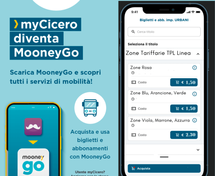 Tpl Linea: l’app myCicero cambia in MooneyGo Tpl Linea: l’app myCicero cambia in MooneyGo