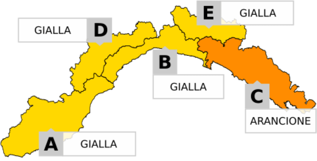 Arpal, prolungata allerta arancione sul Levante Arpal, prolungata allerta arancione sul Levante