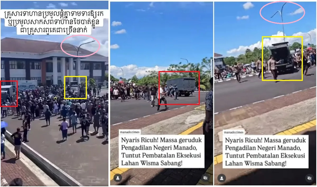Video of protest outside Indonesian court falsely linked to Thai-Cambodian border clashes Video of protest outside Indonesian court falsely linked to Thai-Cambodian border clashes