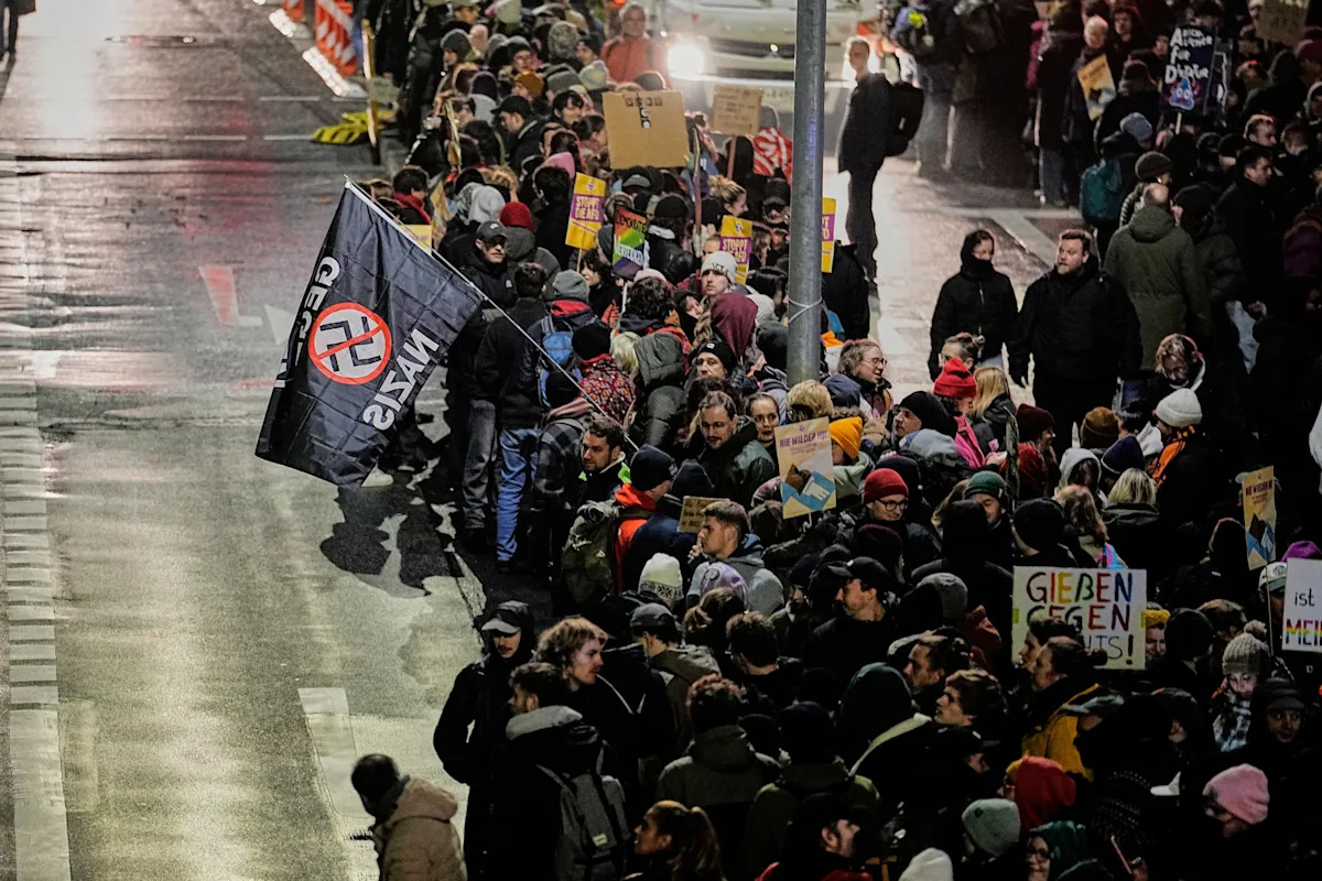 Thousands of protesters gather as German far-right party sets up new youth organization Thousands of protesters gather as German far-right party sets up new youth organization