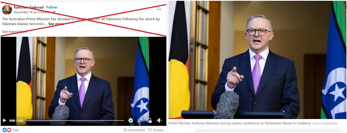 Clip of Australia leader banning visas for Pakistanis is AI-generated Clip of Australia leader banning visas for Pakistanis is AI-generated