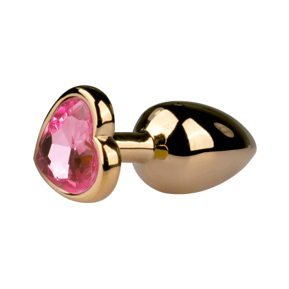 Goldener Analplug mit Herzkristall – S/M/L Goldener Analplug mit Herzkristall – S/M/L