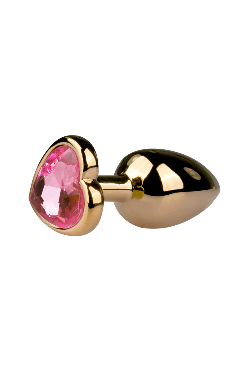 Goldener Analplug mit Herzkristall – S/M/L