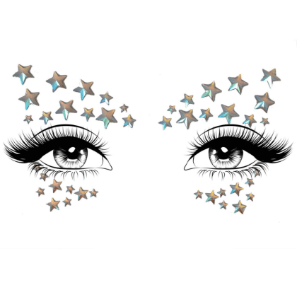 Schmucksticker Gesicht Sterne leuchtend Schmucksticker Gesicht Sterne leuchtend