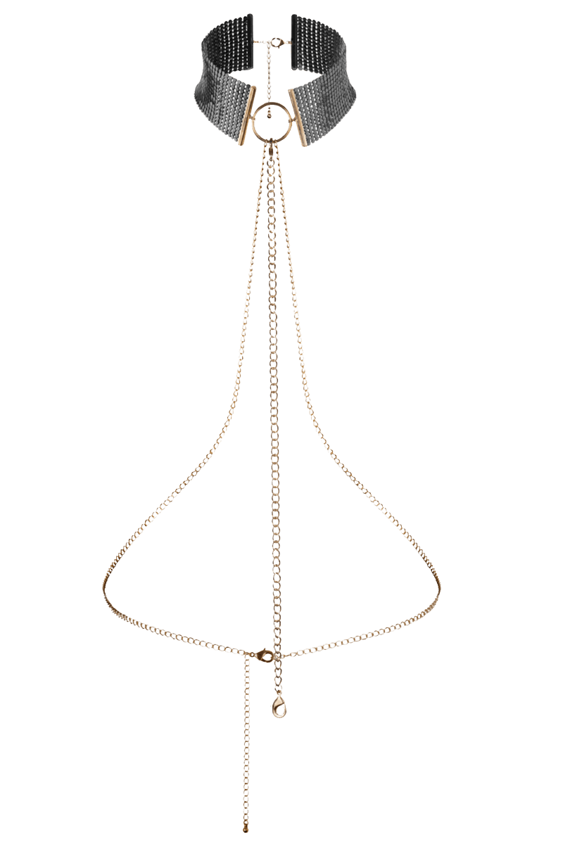 Bijou Indiscrets – Körperschmuck mit Halsband aus Metallblättchen