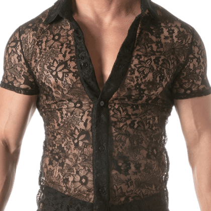 Kurzarm-Spitzenhemd Herren Kurzarm-Spitzenhemd Herren