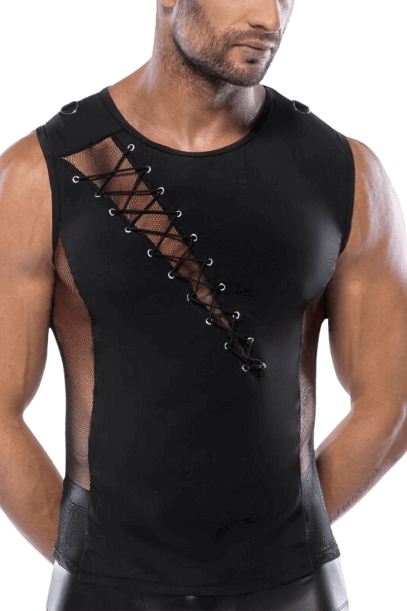 Shirt mit Netz und Schnürung