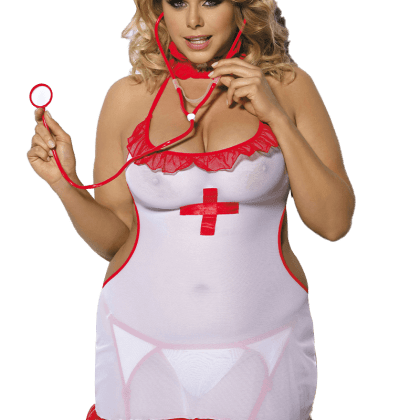 3tlg. Krankenschwester Outfit Plus Size 3tlg. Krankenschwester Outfit Plus Size