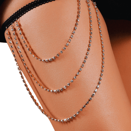 Oberschenkelschmuck – Strass – silber Oberschenkelschmuck – Strass – silber