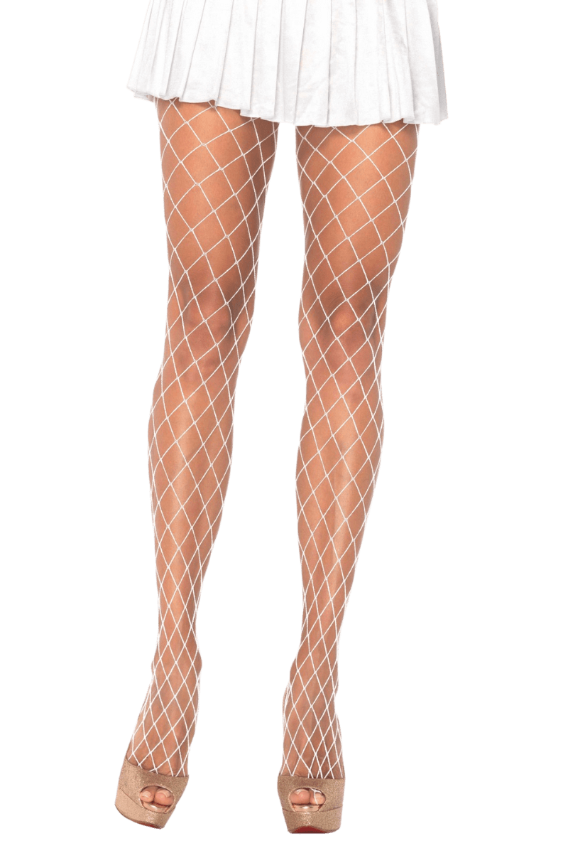Netz-Strumpfhose weiß