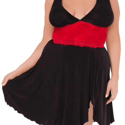 Kleidchen schwarz rot Plus Size Kleidchen schwarz rot Plus Size
