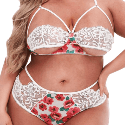 2tlg. Set mit Blumenmuster Plus Size 2tlg. Set mit Blumenmuster Plus Size