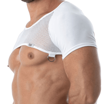 Schulter Harness Shirt mit Netz weiß Schulter Harness Shirt mit Netz weiß