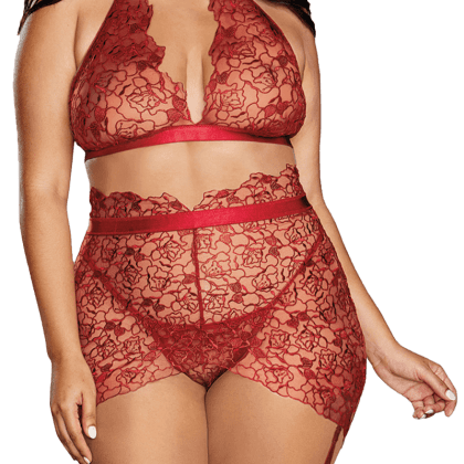 Rotes Dessous Set Plus Size Rotes Dessous Set Plus Size