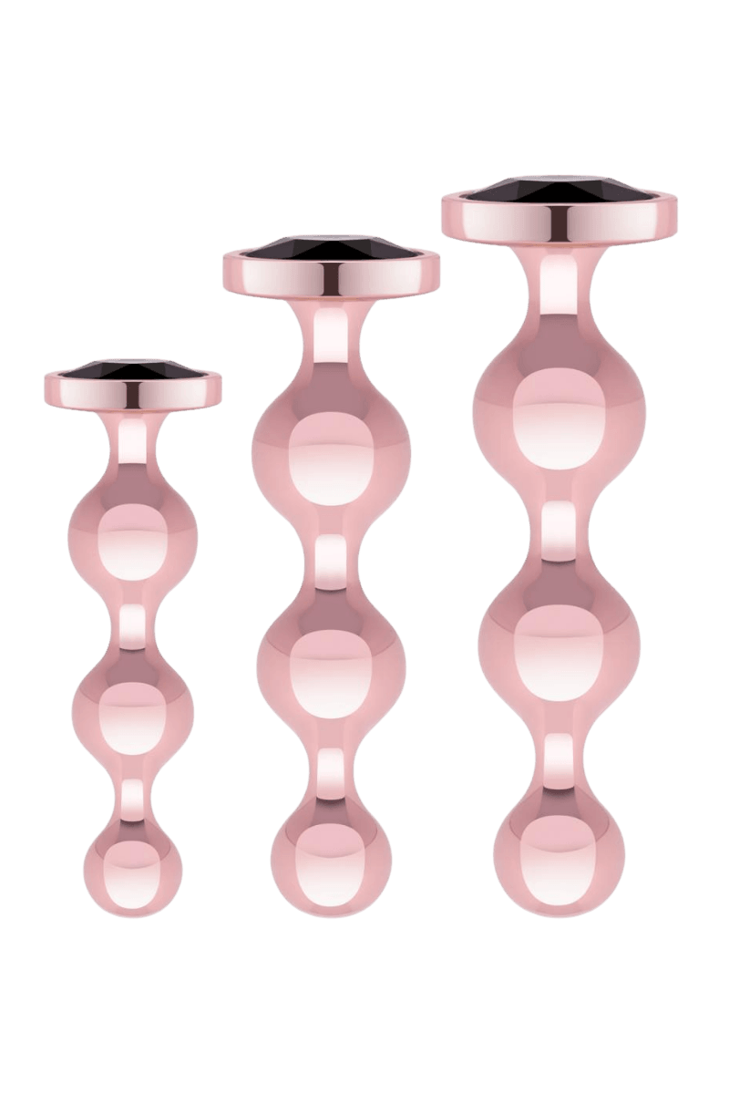 3tlg. Analplug-Set in roségold