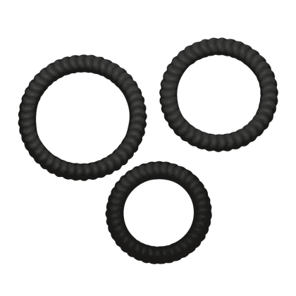 3tlg. Penisring-Set mit Rillen – Ø 2,6/3/3,5cm 3tlg. Penisring-Set mit Rillen – Ø 2,6/3/3,5cm