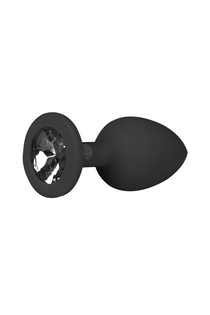 Schwarzer Analplug mit Kristall – S/M/L