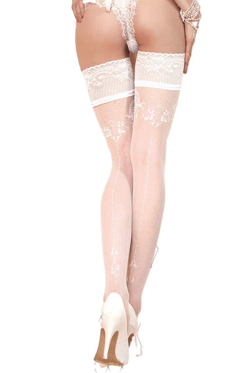 weiße Stockings mit Muster