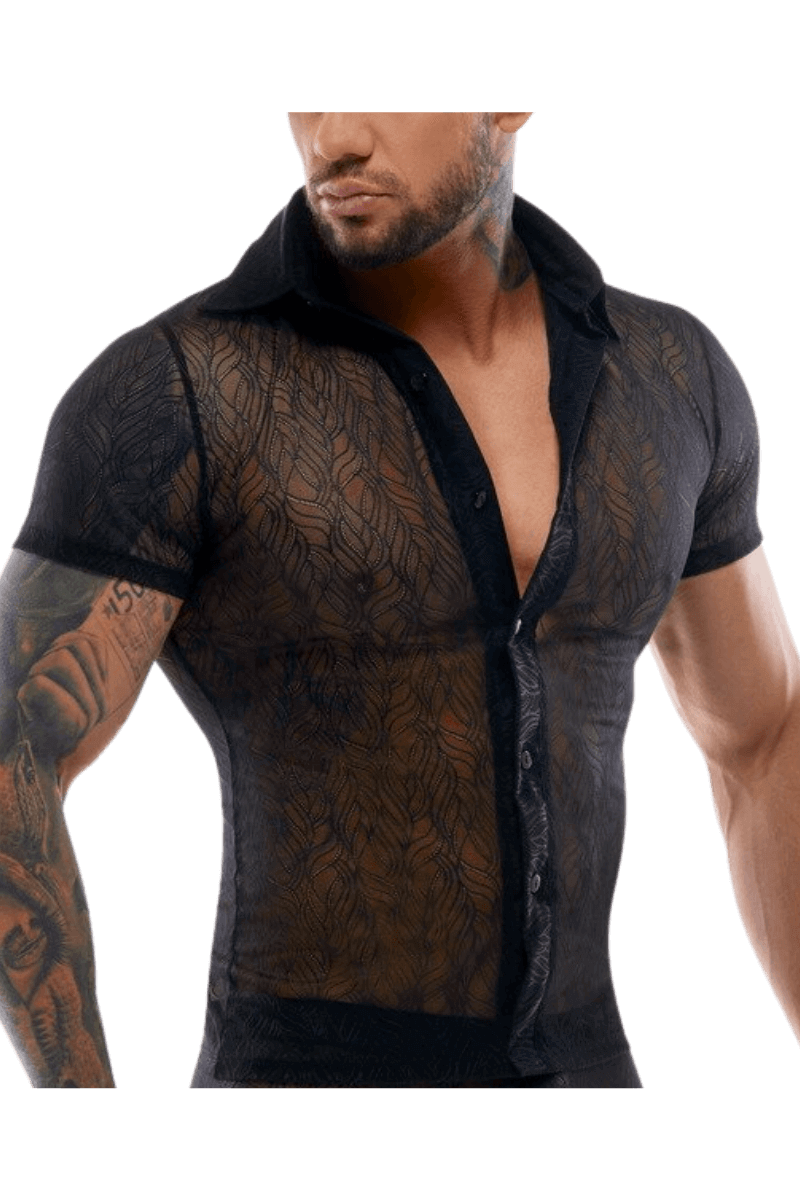 Hemd schwarz transparent