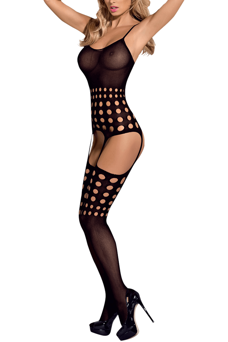 Schwarzer Bodystocking mit Cut-Outs