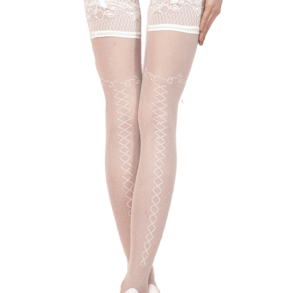 weiße Stockings mit Mustern weiße Stockings mit Mustern