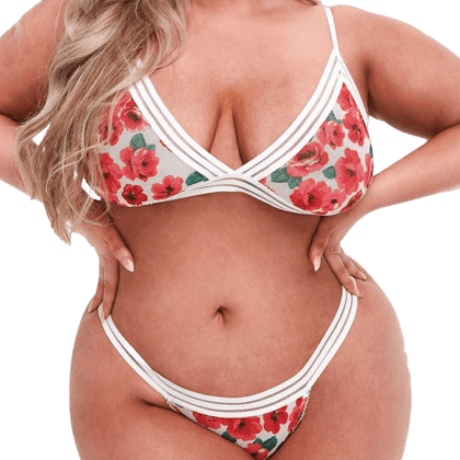 2tlg. Set mit floralem Muster Plus Size 2tlg. Set mit floralem Muster Plus Size