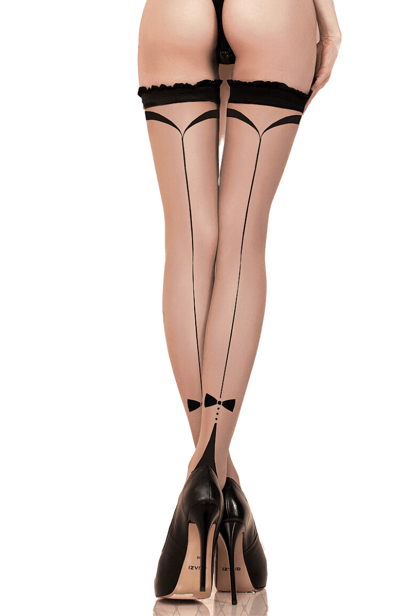 beige Stockings mit Naht
