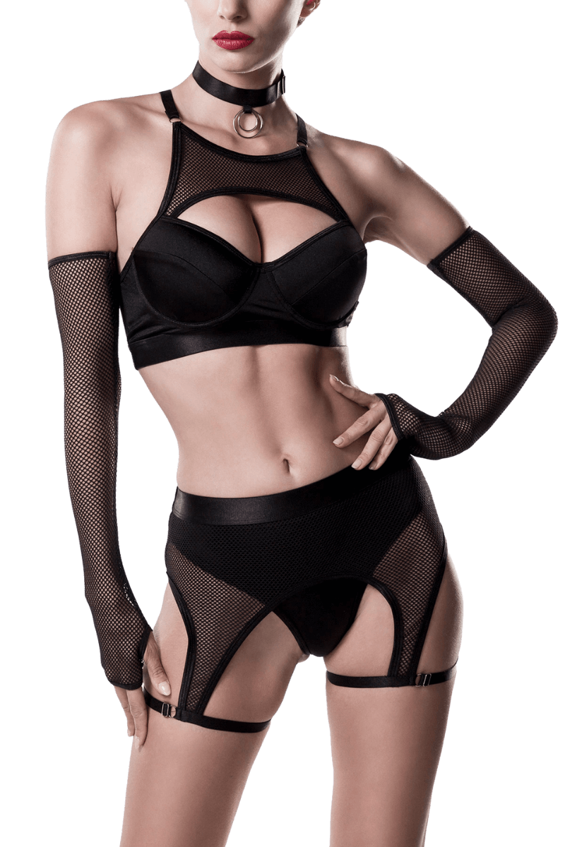 5tlg. Dessous Set schwarz