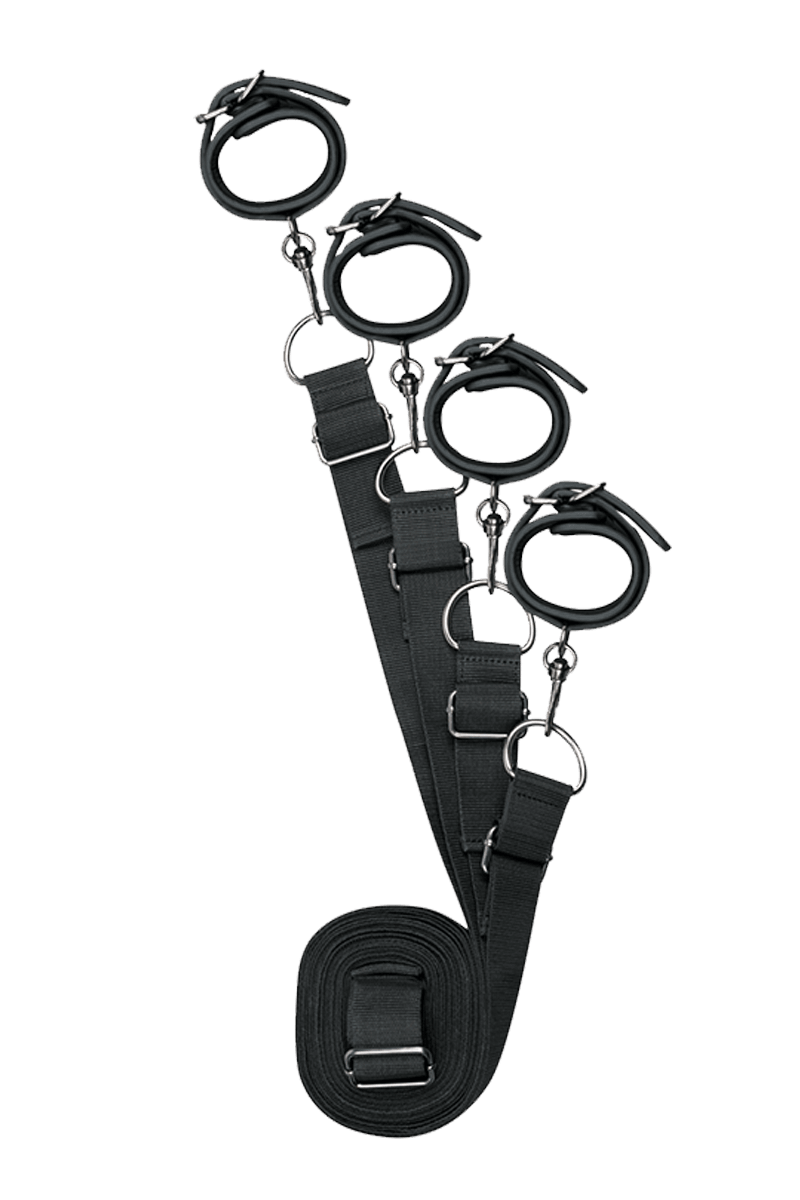 5tlg. Bettfessel-Set aus Kunstleder