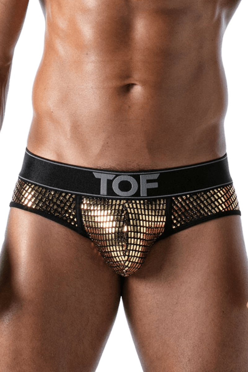 Herren Slip schwarz gold