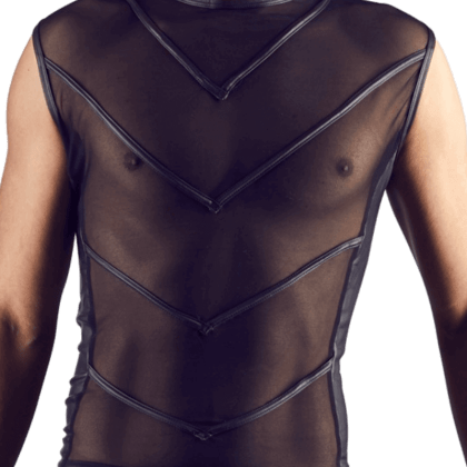 Netz-Shirt mit Wetlook-Details Netz-Shirt mit Wetlook-Details