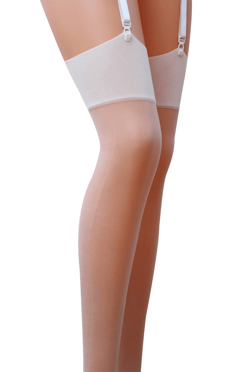 Strapsstrümpfe white
