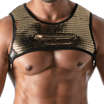 Herren Brust Harness gold schwarz Herren Brust Harness gold schwarz