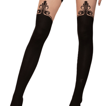 schwarz beige Stockings mit Muster schwarz beige Stockings mit Muster