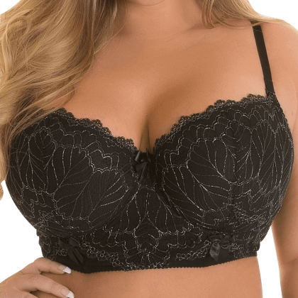 Plus Size Bustier mit silberner Spitze Plus Size Bustier mit silberner Spitze