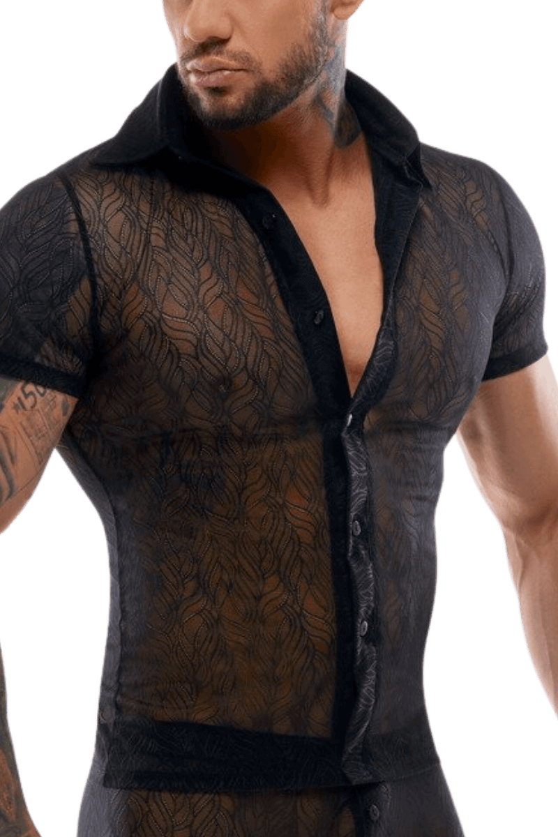 Hemd schwarz transparent
