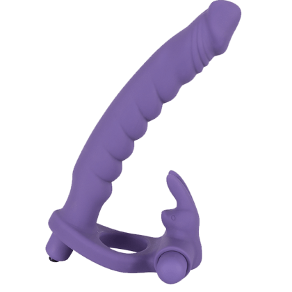 Dildo mit Rabbit-Penisring und Mini-Vibrator Dildo mit Rabbit-Penisring und Mini-Vibrator